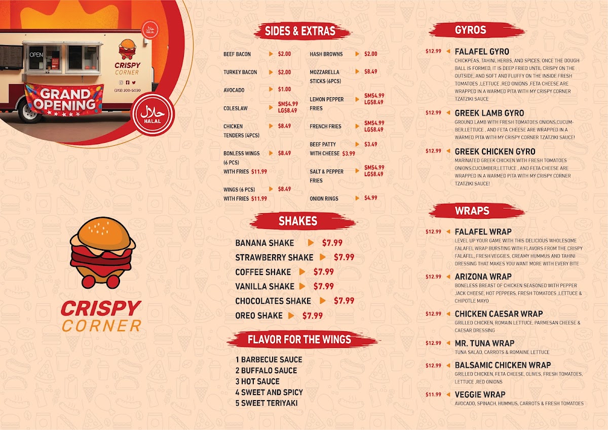 Crispy Corner menu board