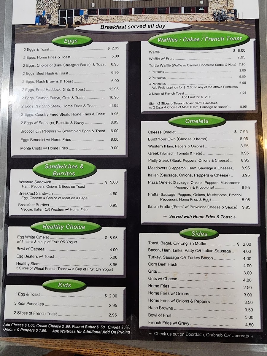 The Old Serpicos Diner menu board