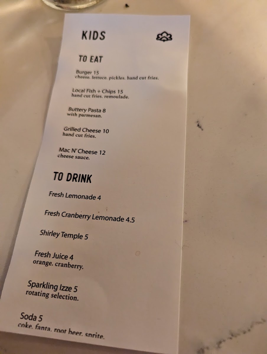 The Pub at Shelburne Hotel menu board