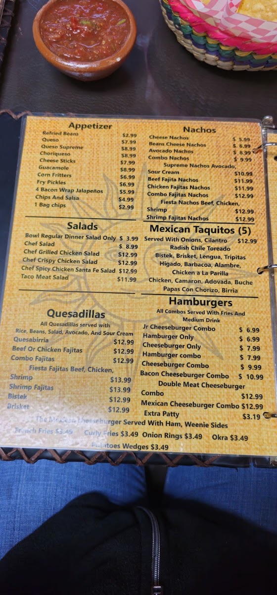 El Rey Sol menu board