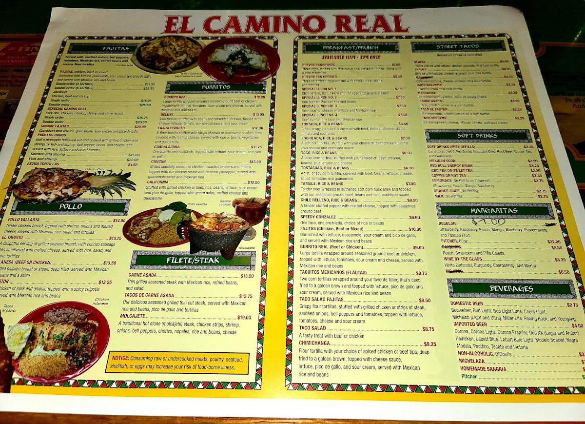 La Fiesta Toledo menu board