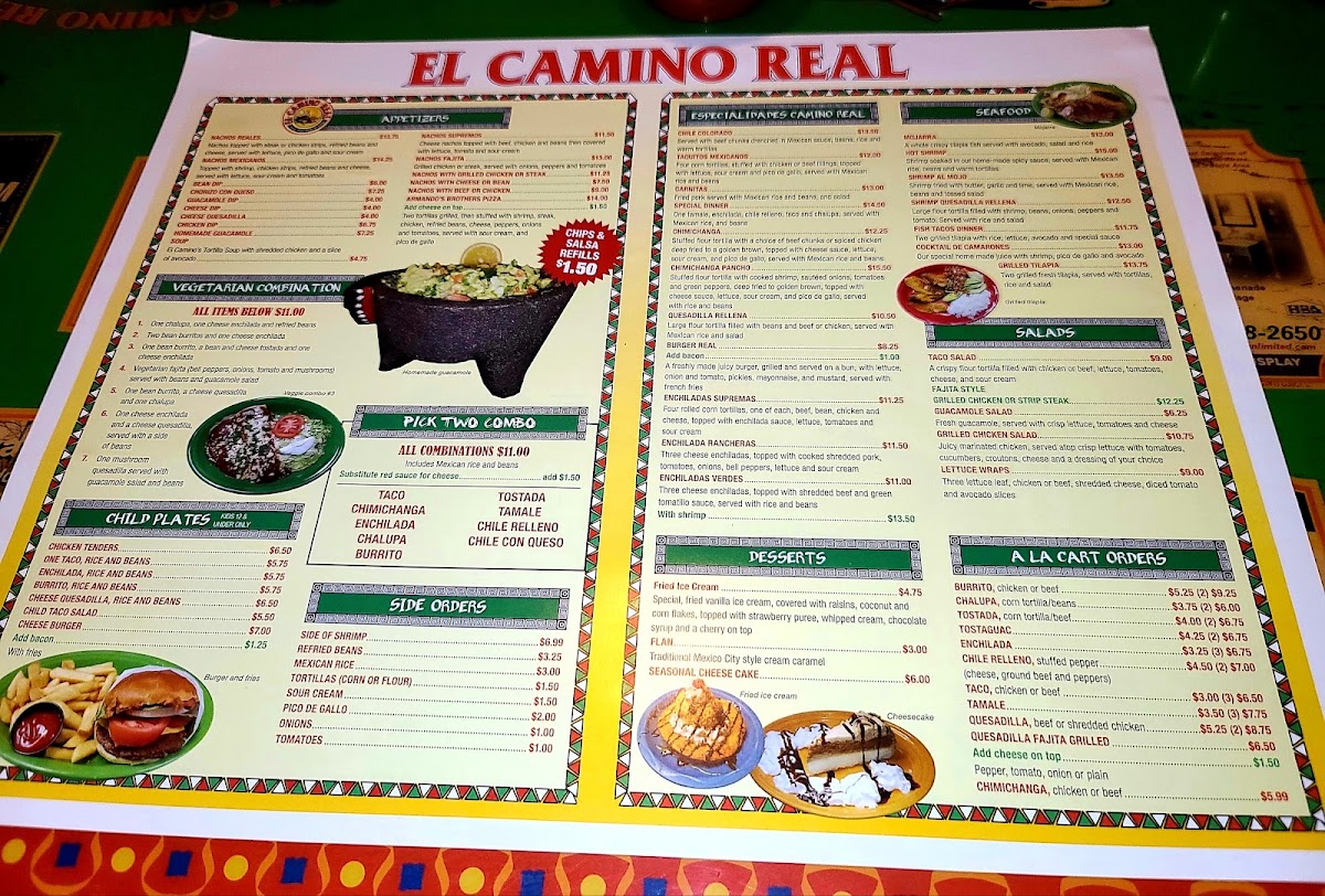 La Fiesta Toledo menu board