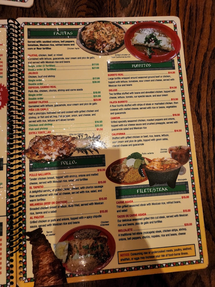 La Fiesta Toledo menu board