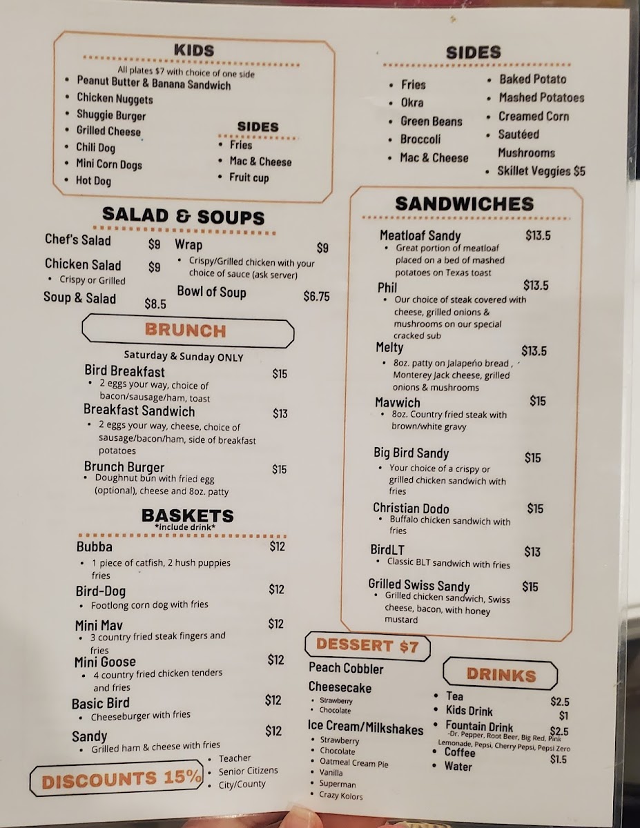 The Bird Beer Hall menu board