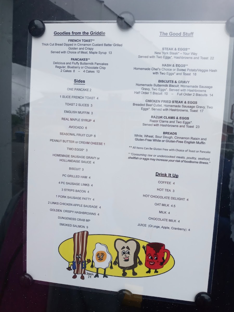 The Breakfast Club menu board