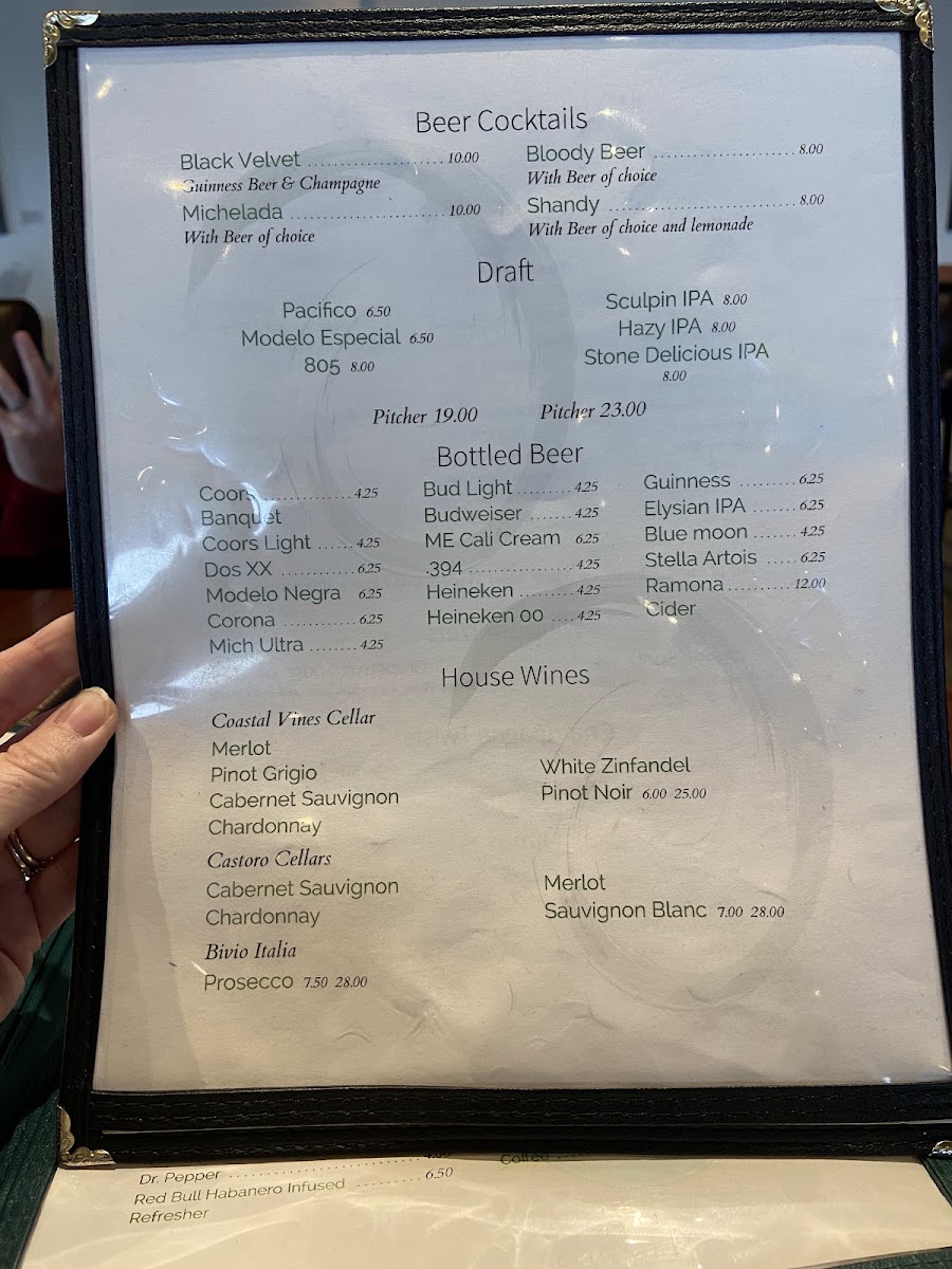 Michael's in Borrego menu board