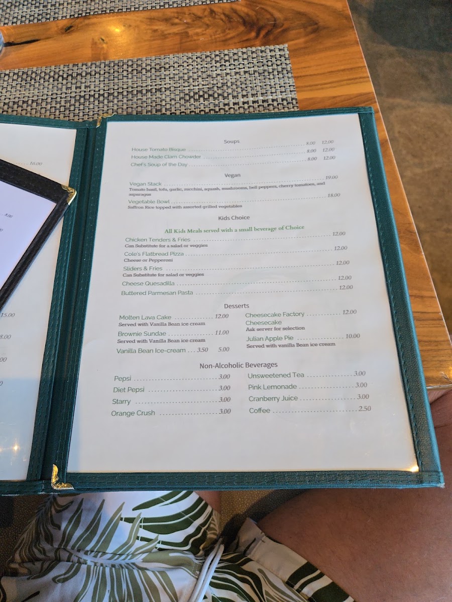 Michael's in Borrego menu board