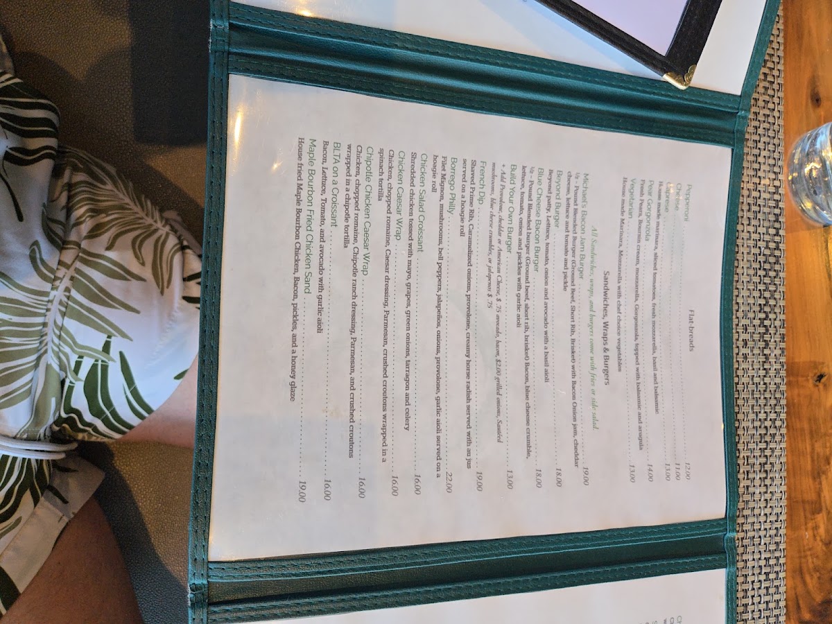 Michael's in Borrego menu board