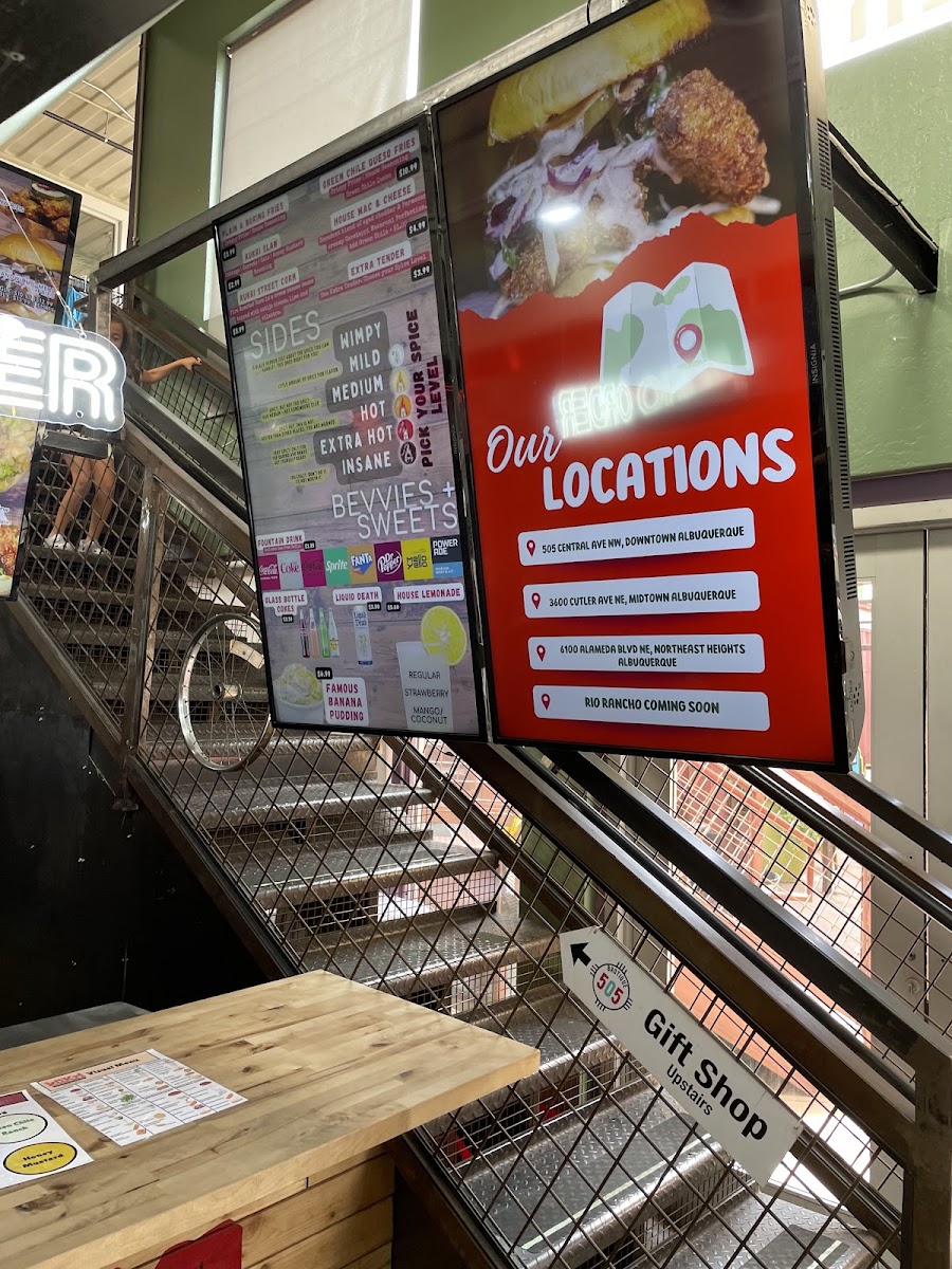 KūKri - Hot Chicken Tenders (Midtown, Albuquerque) menu board