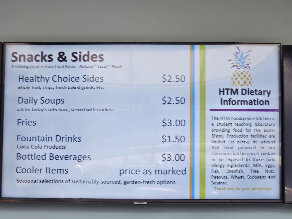 Boiler Bistro menu board