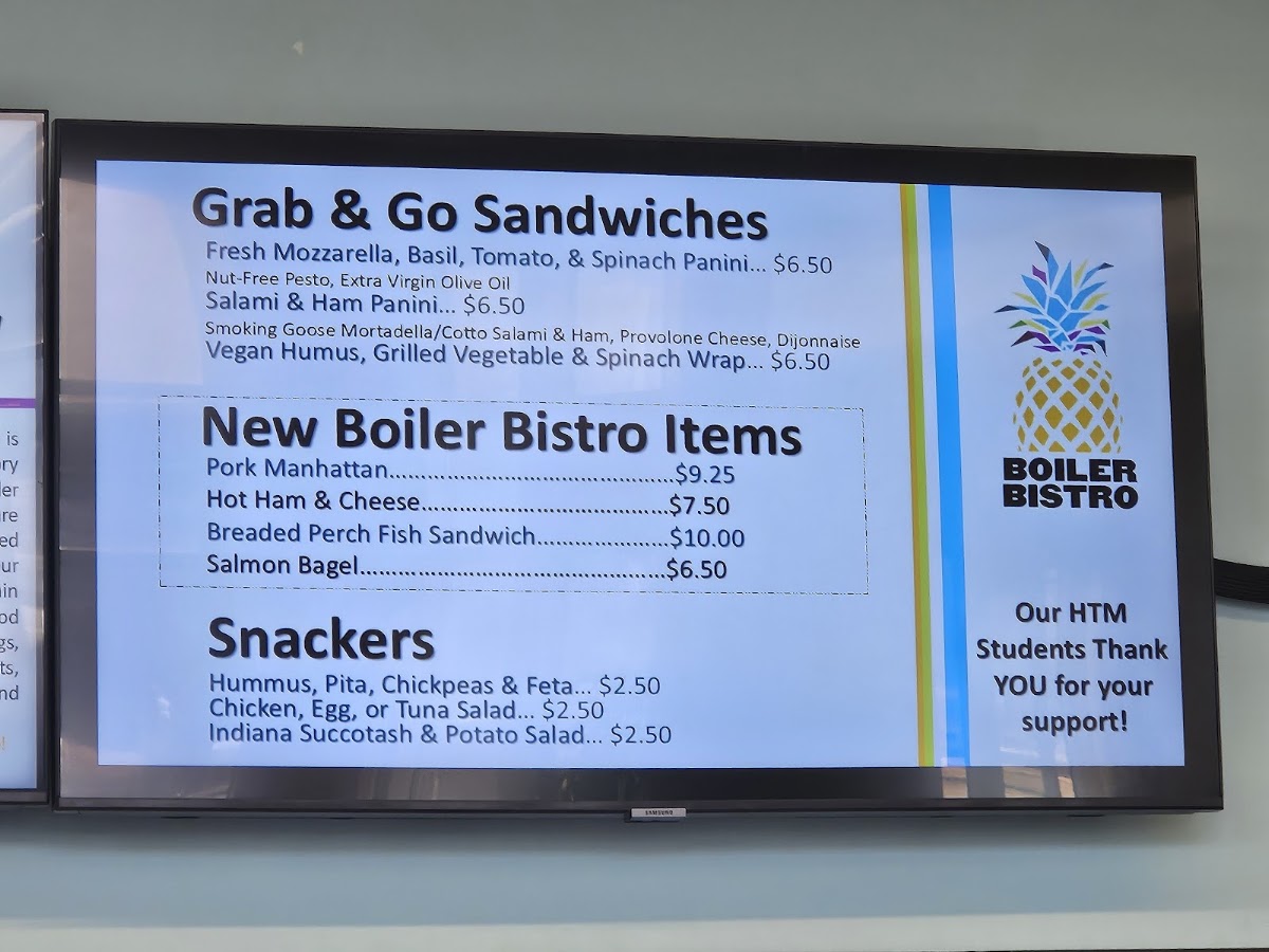 Boiler Bistro menu board