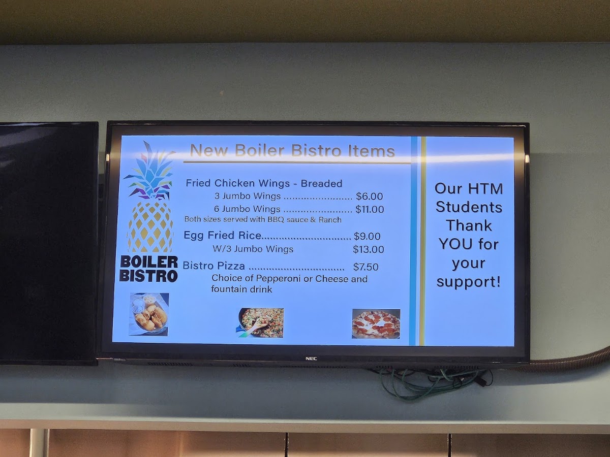 Boiler Bistro menu board