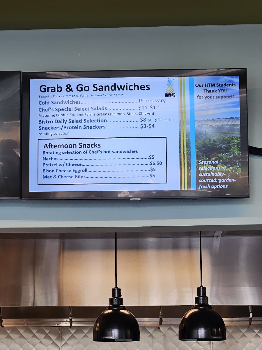 Boiler Bistro menu board