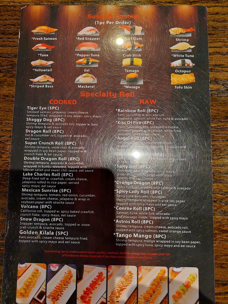 Sushi Haya menu board