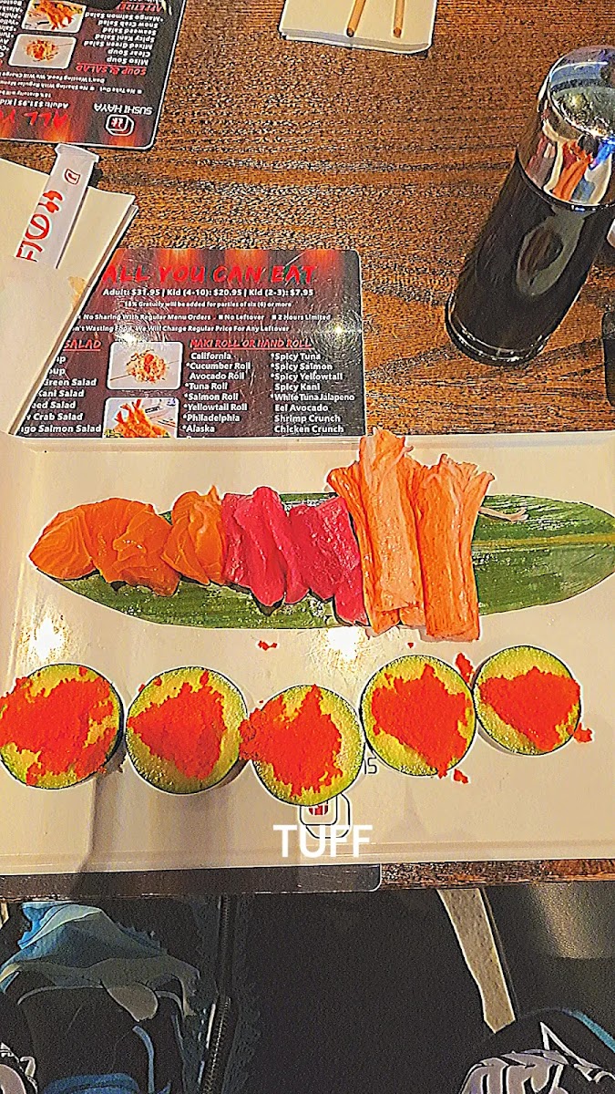 Sushi Haya menu board