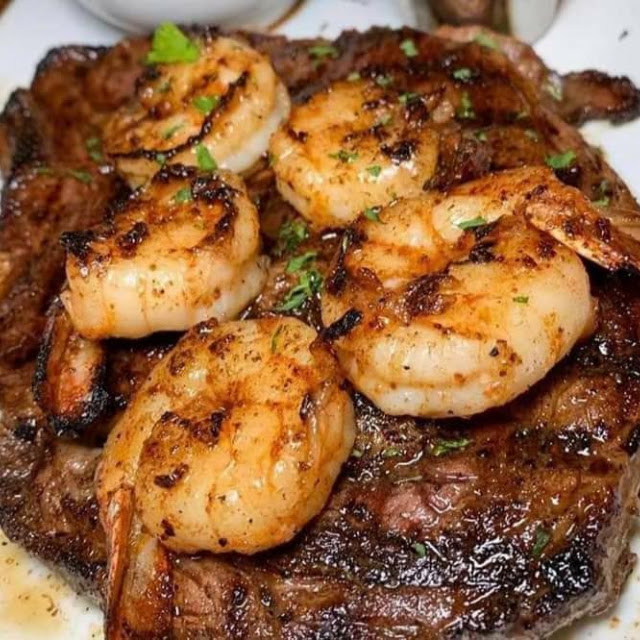 Ribeye Steak with Shrimp