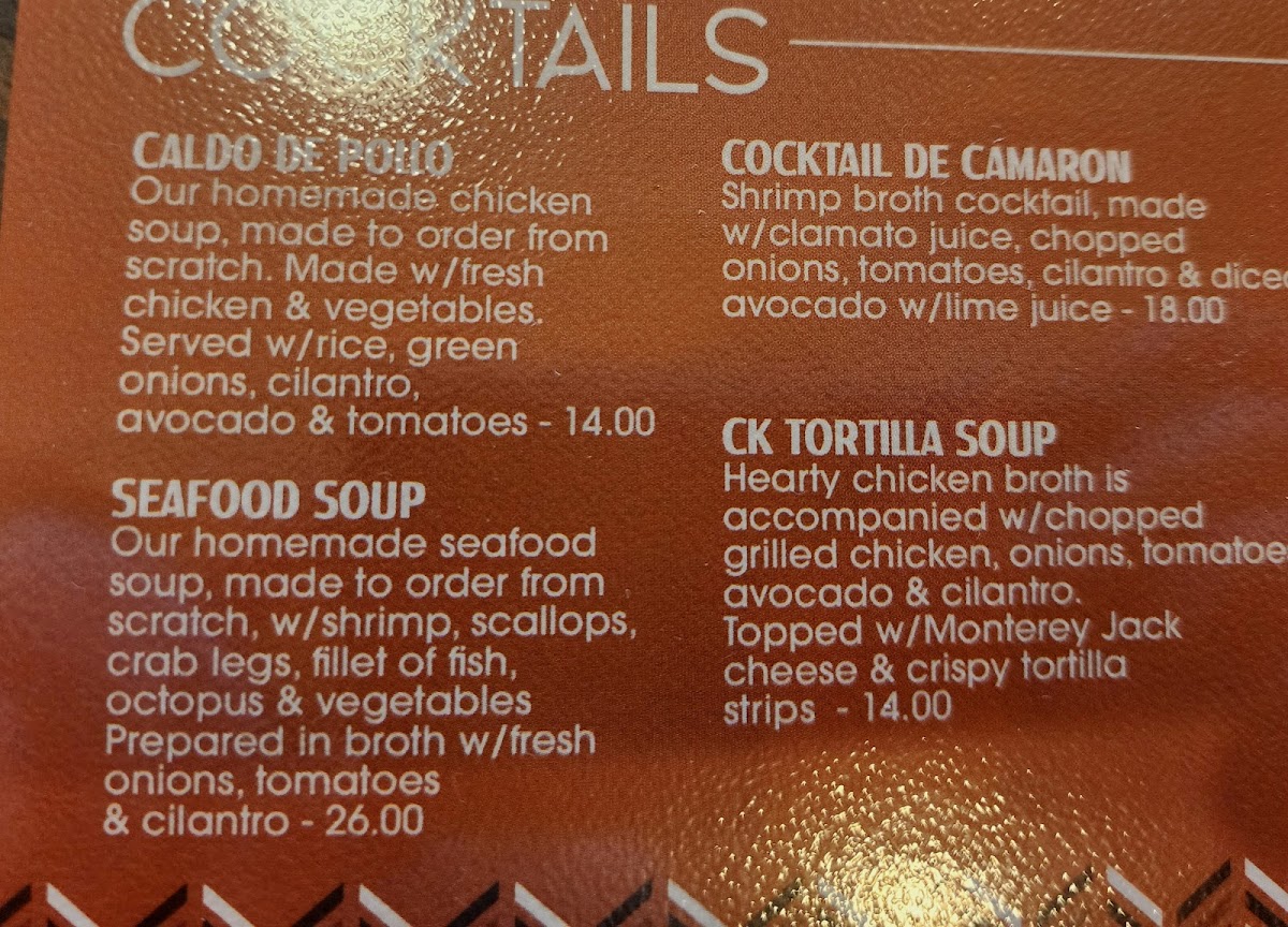 3Tequilas Mexican Restaurant menu board