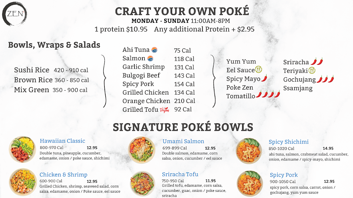 Zen Poké menu board
