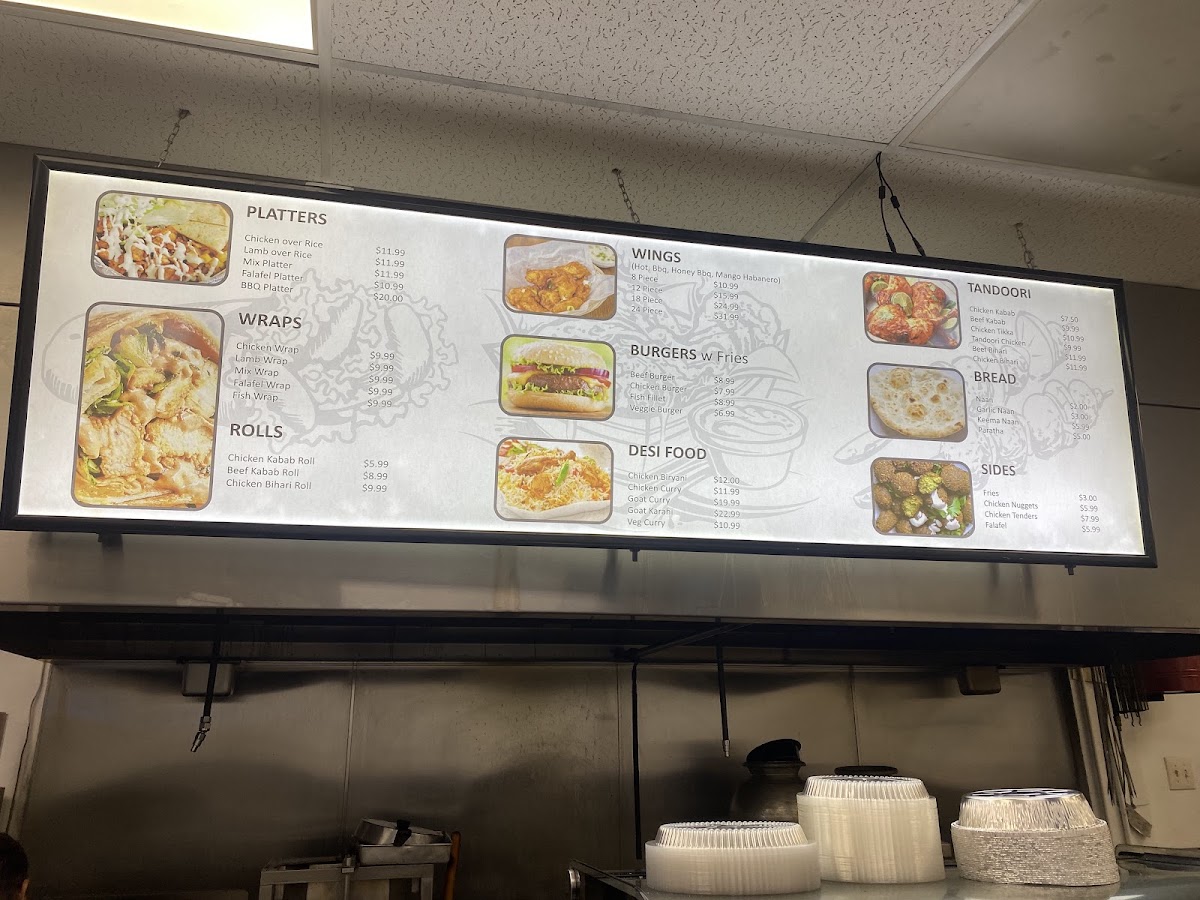 Union Fried Chicken & Grill (Halal) menu board