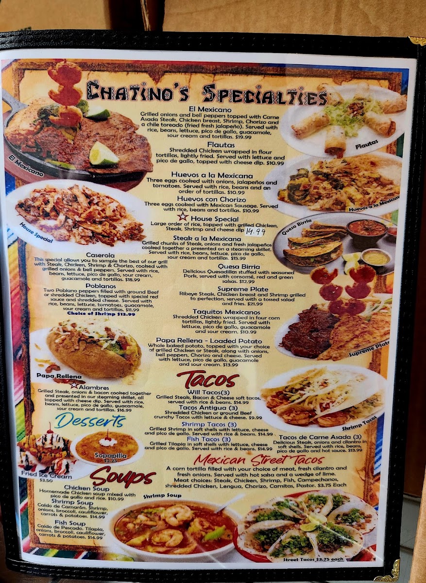 El Fogon Hackleburg menu board