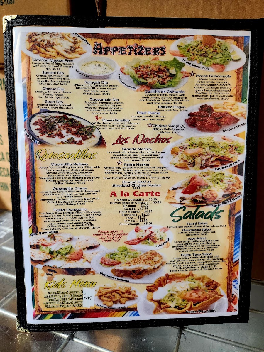 El Fogon Hackleburg menu board
