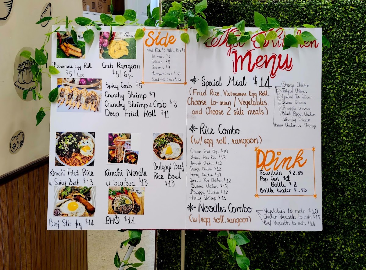 Ngoc Kitchen menu board