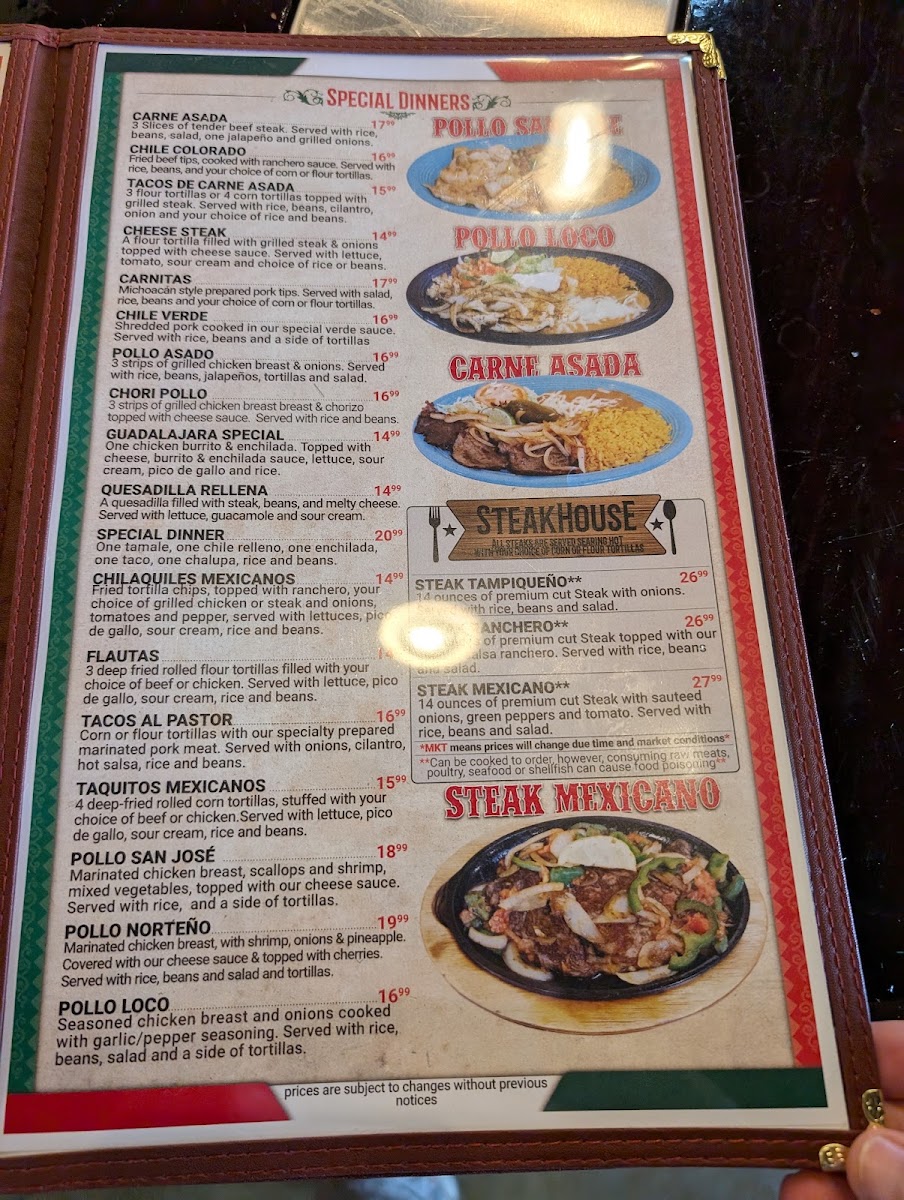 Los Morales Westfield menu board