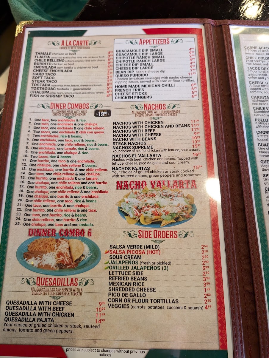 Los Morales Westfield menu board