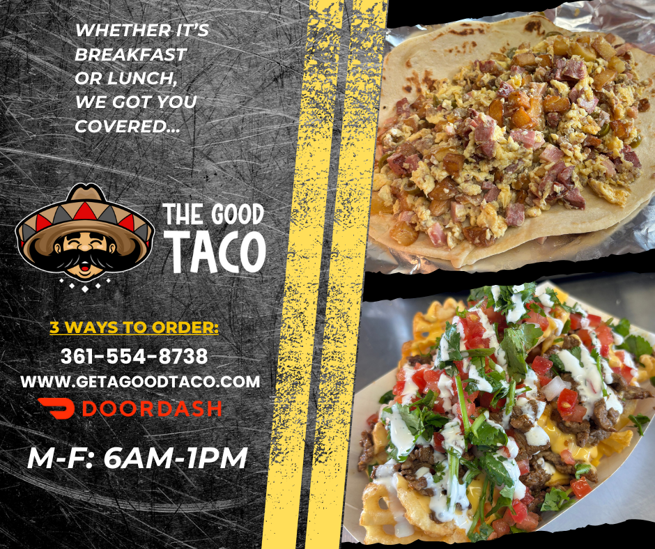 The Good Taco menu board