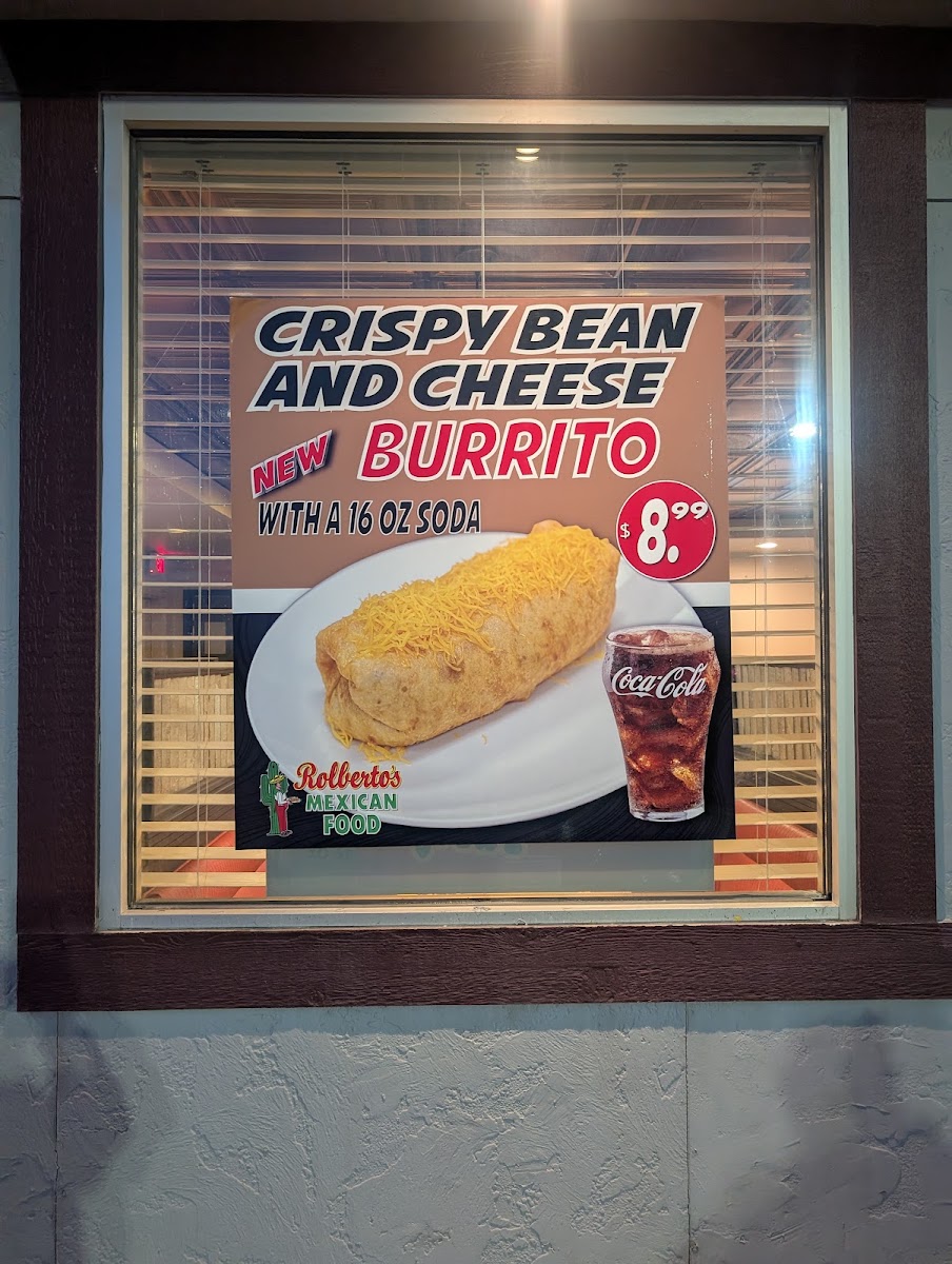 rolbertos mexican food 259 spring Valley parkway menu board