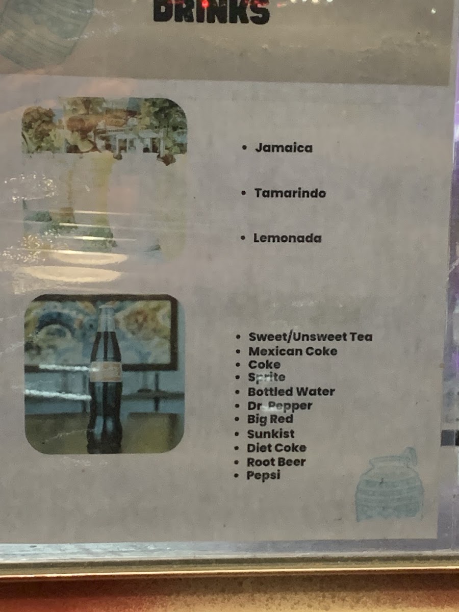 Daniel's Tacos menu board