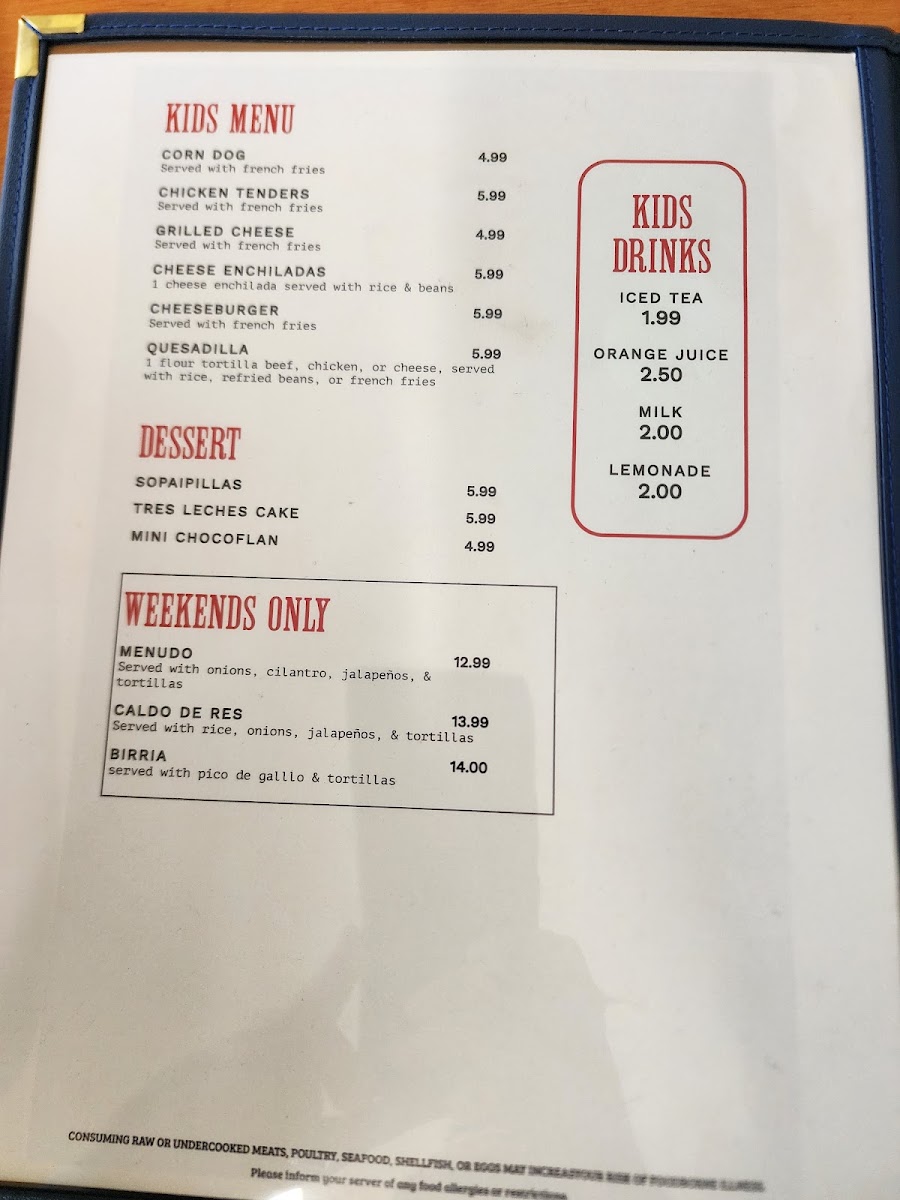 Norma's Tamales menu board