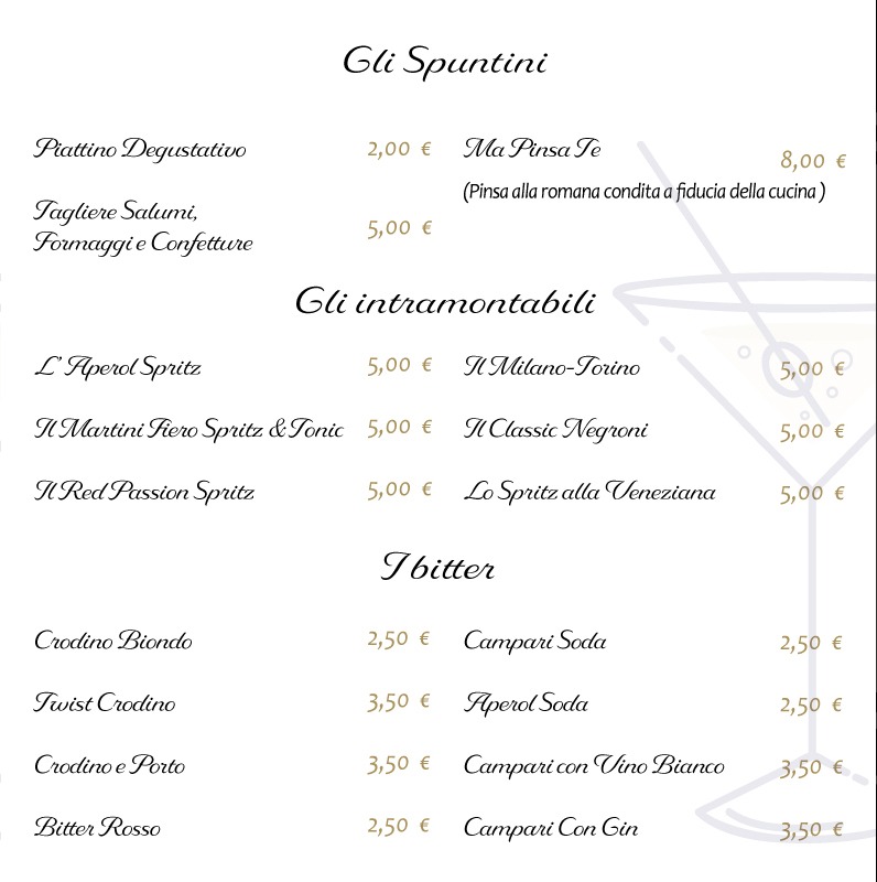 Ristretto Specialty Coffee Bistrot menu board