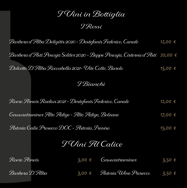 Ristretto Specialty Coffee Bistrot menu board