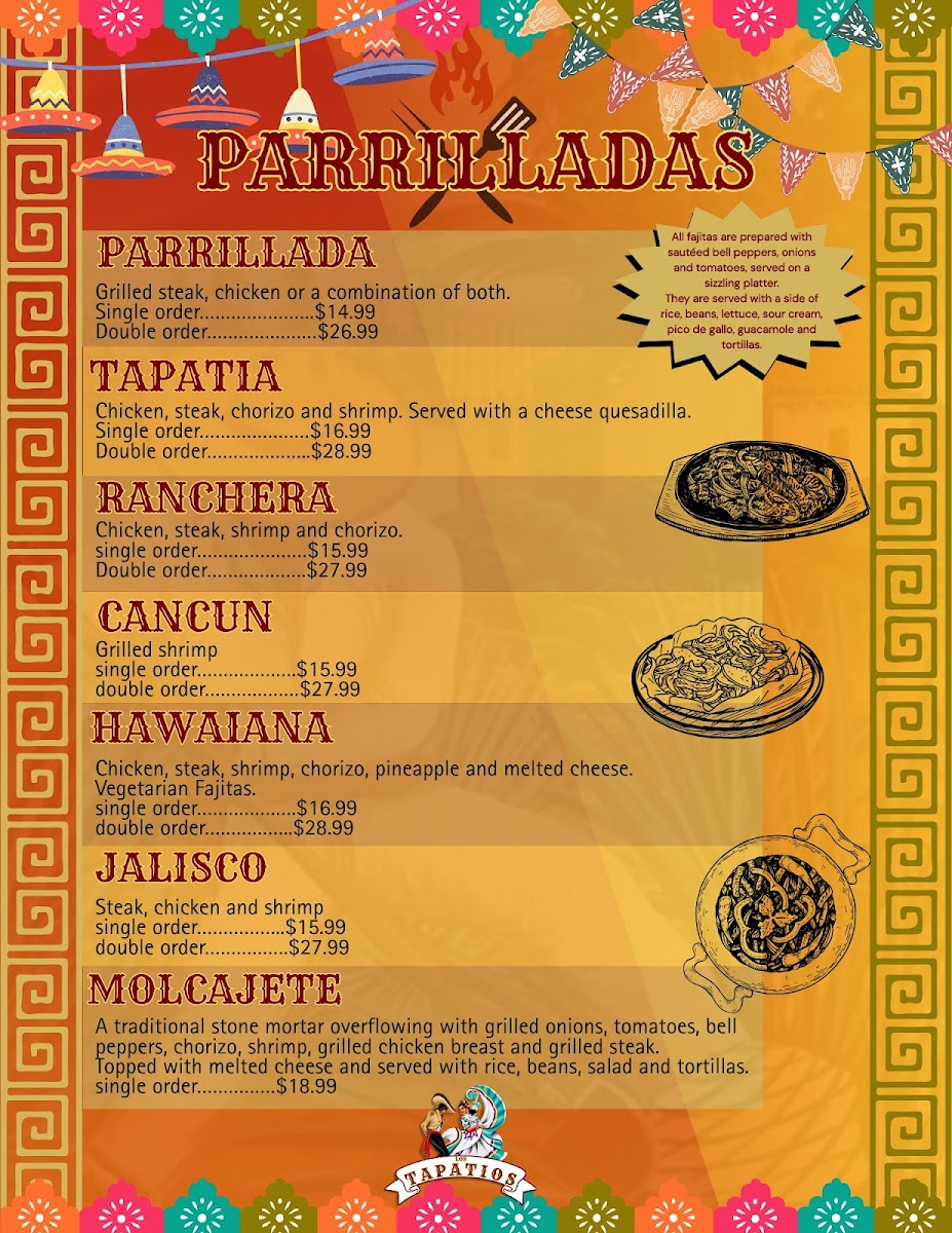 El Rancho Mexican Restaurant menu board