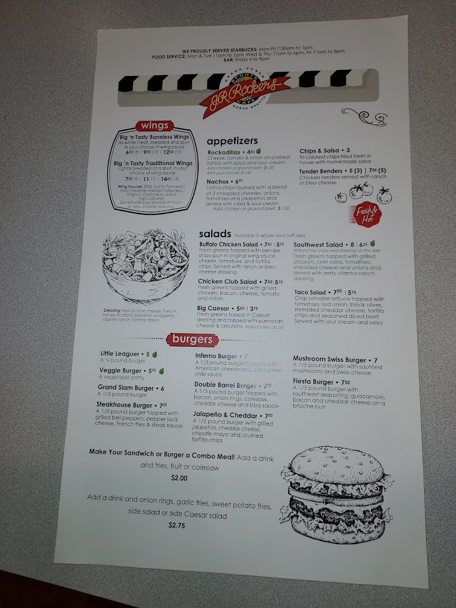 Northern Lights Club menu board