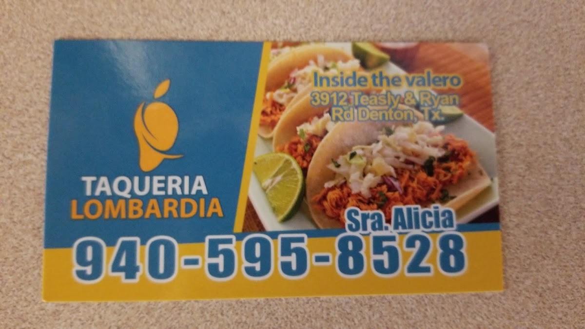 Taqueria Lombardia menu board