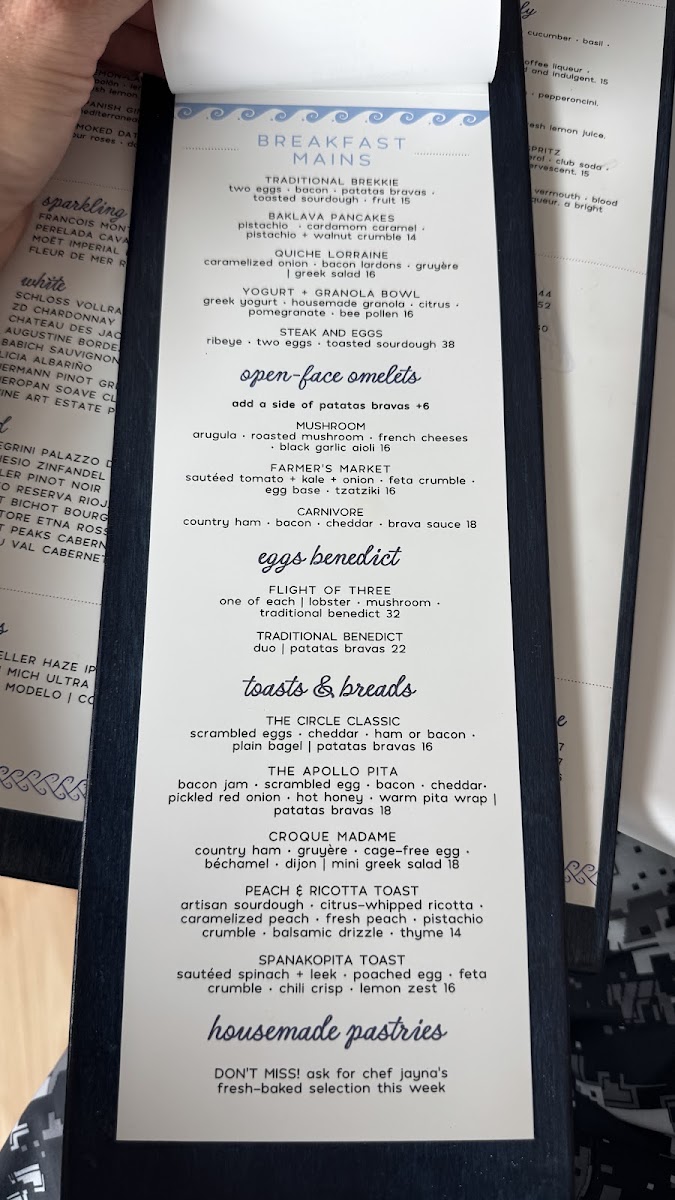 Soleil at Café menu board