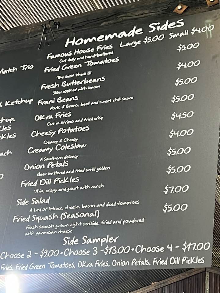 Bogue Chitto Boys menu board
