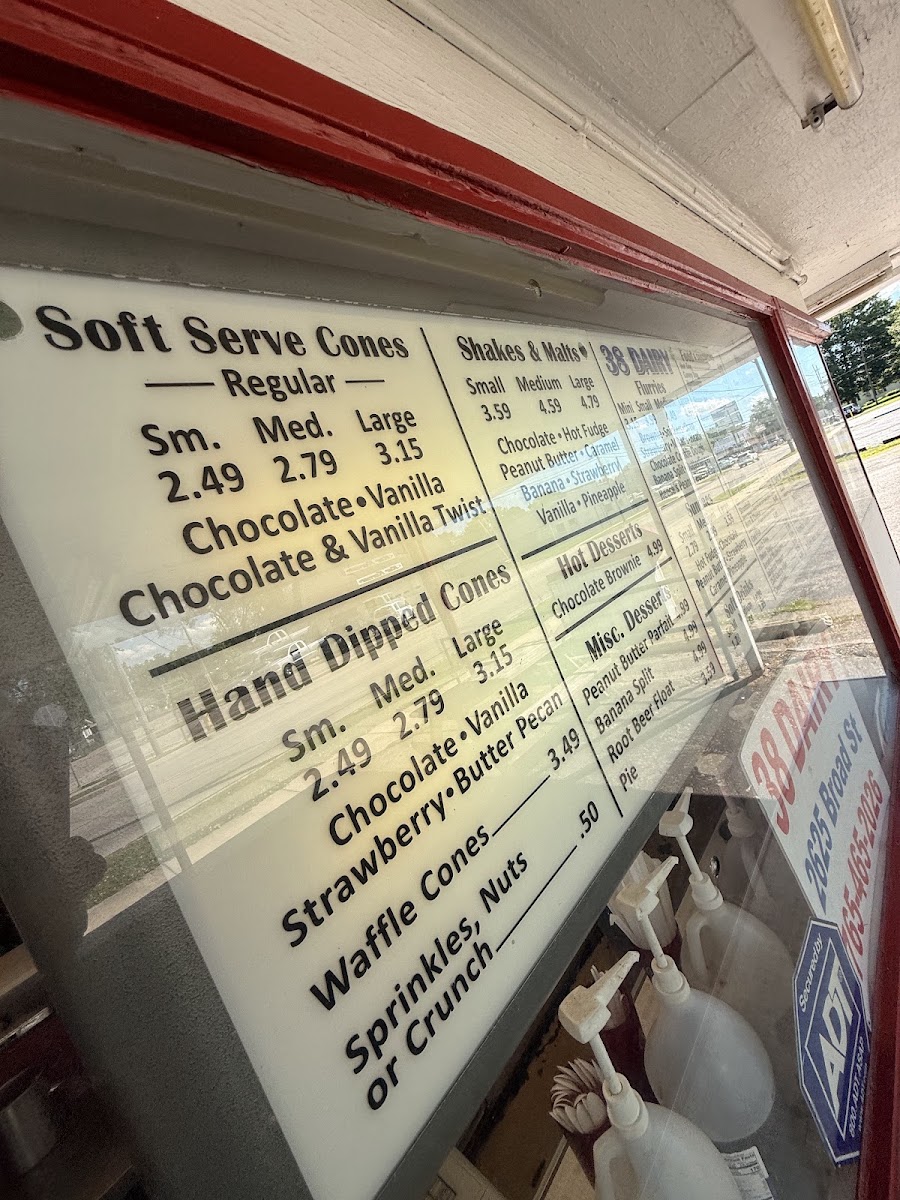 38 Dairy menu board