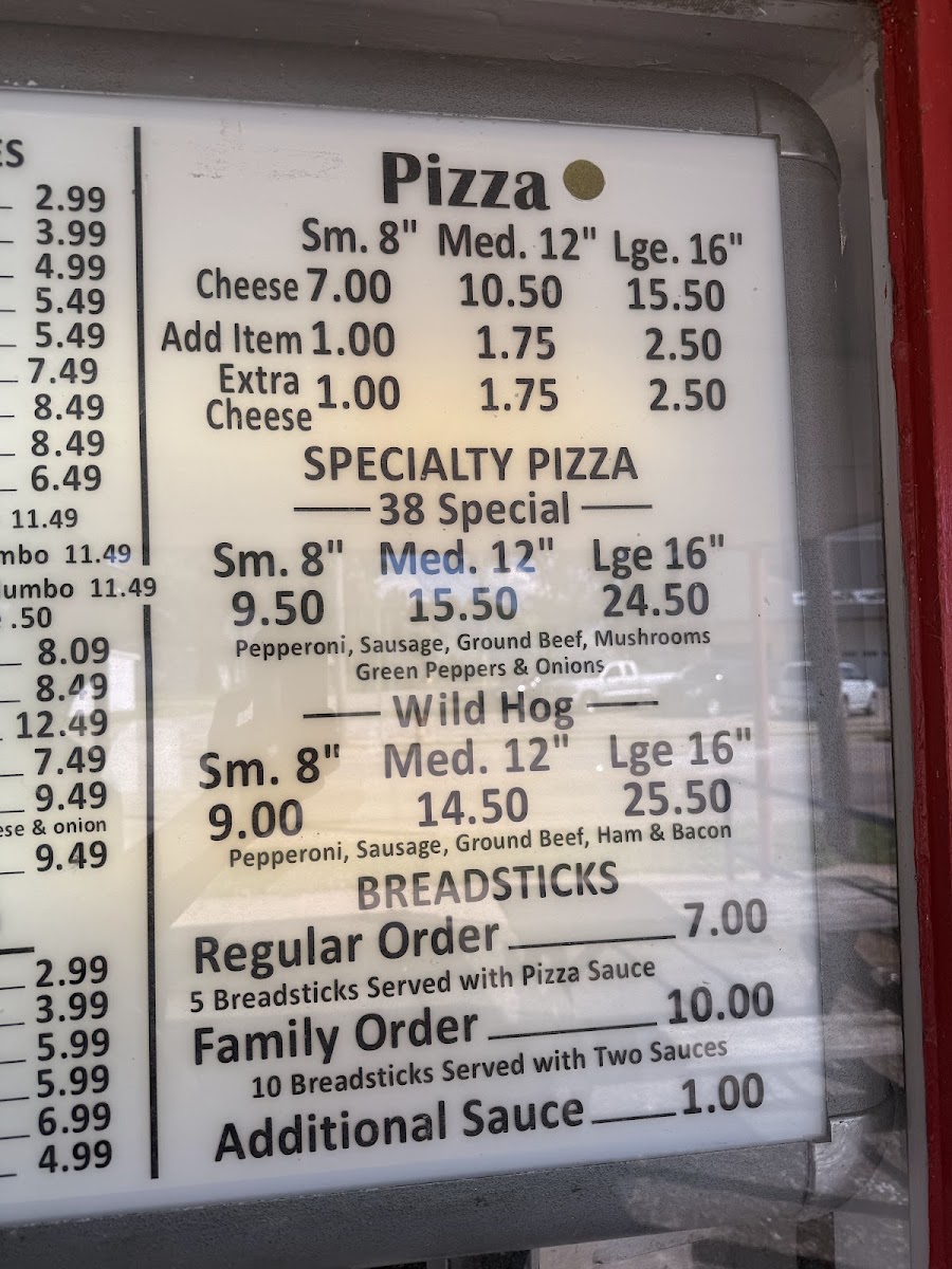 38 Dairy menu board