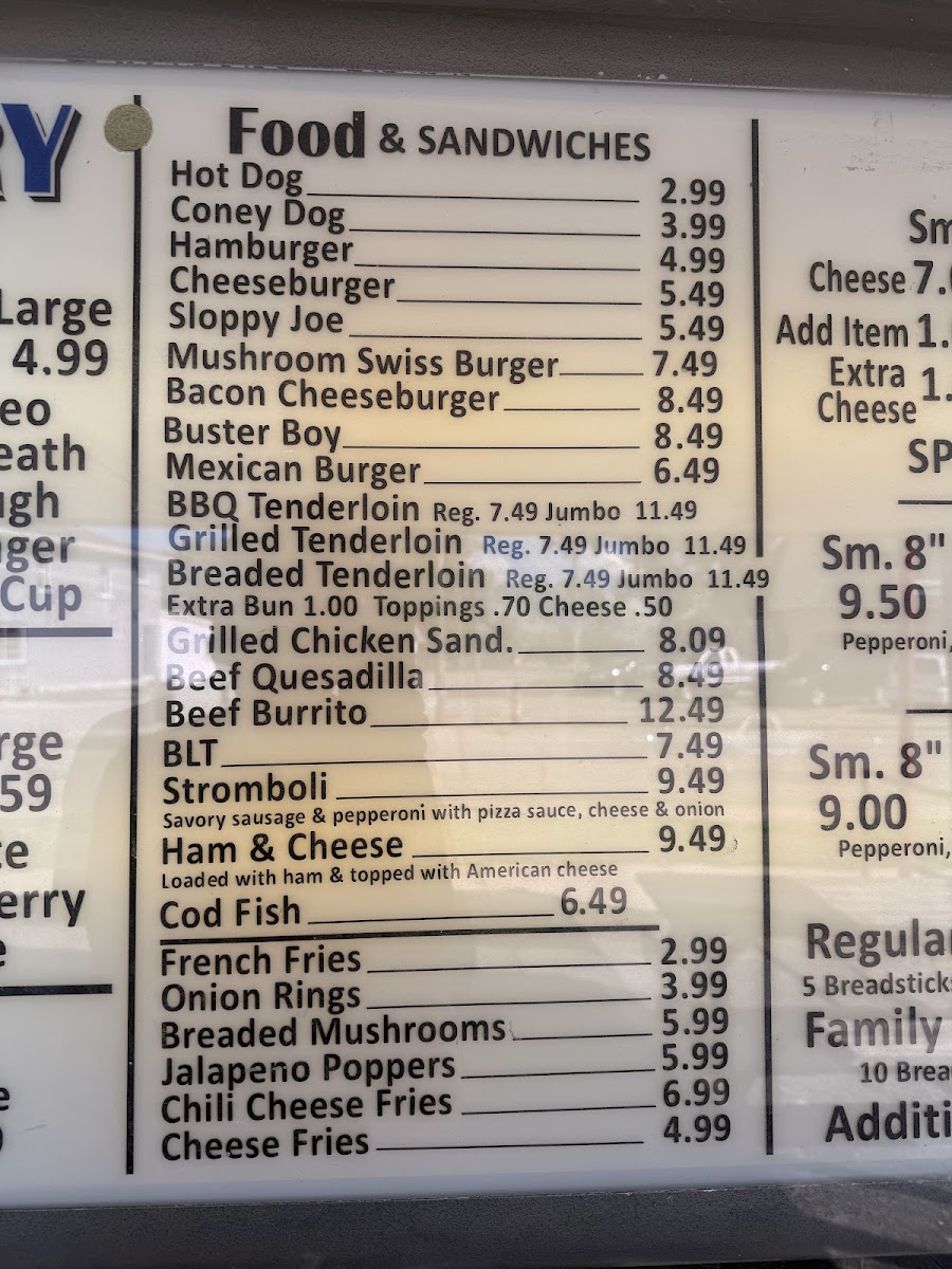 38 Dairy menu board