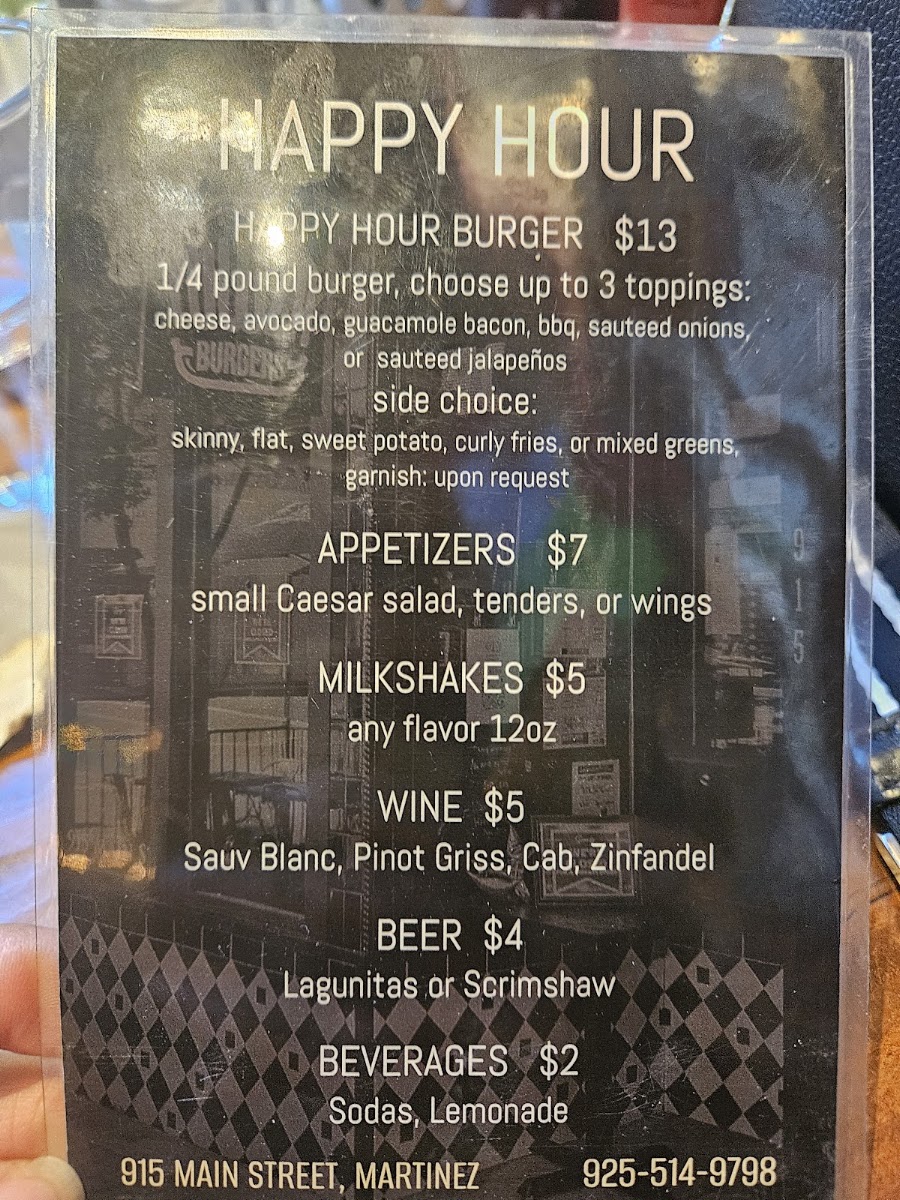 Yowza Burgers menu board