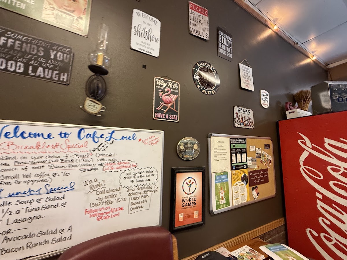 Cafe Lorel menu board