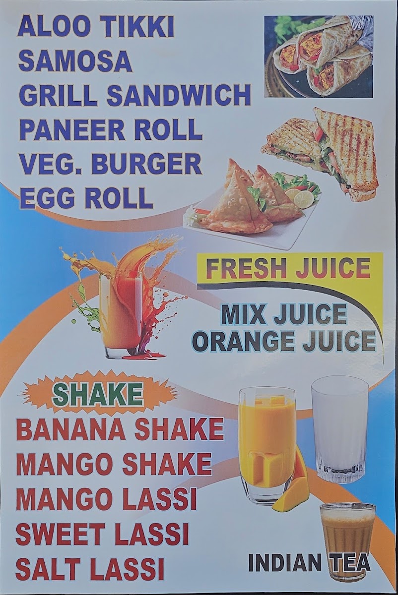 Ghar Di Roti Punjabi Dhaba 2 menu board