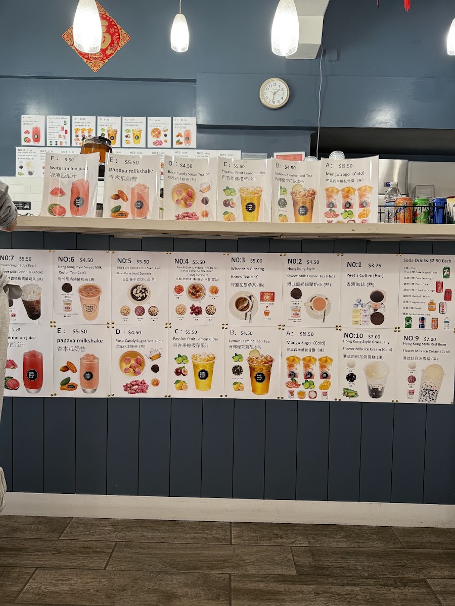 Lady Luck Cafe menu board