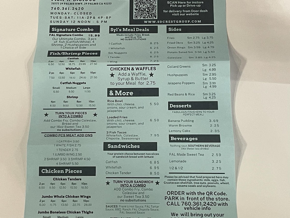 Fish-a-licious menu board