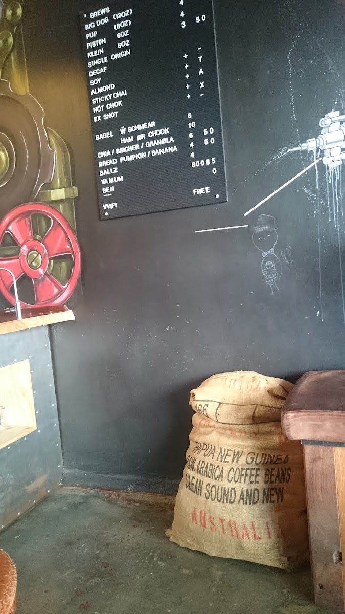Engine Room Espresso menu board