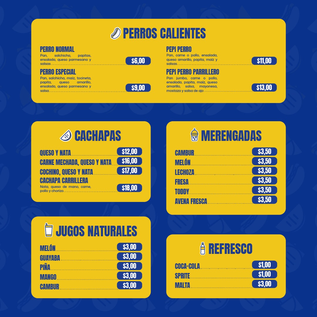 Caracas Venezuelan Food menu board
