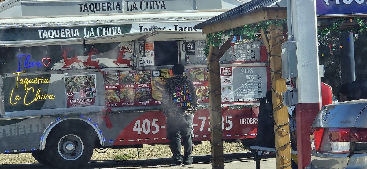 Taqueria La Chiva menu board